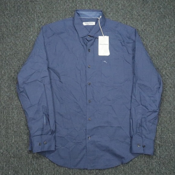 Tommy Bahama Shirt Mens Large Eclipse Blue Newport Cove Long Sleeve NWT